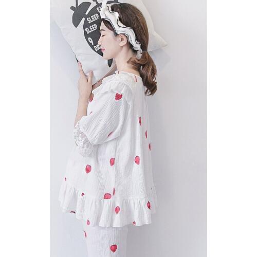 Expectant Mother Nursing Pajamas Set Summer Short Sleeve T-shirt+Short Pants 2PCS Pregnant Women Pajamas Lace Cotton Sleepwear