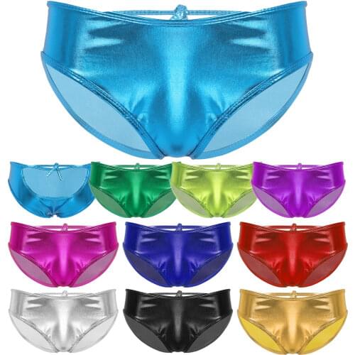 Ladies Metallic Low Waist Sexy Lingerie Briefs Hollow Out Back Underpants Rave Nightclub Dance Stage Show Bottoms For Women