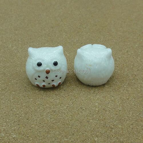 1pcs/lot resin solid white color owl cartoon 20mm fairy garden gnome moss terrarium decor crafts bonsai home DIY A103-3