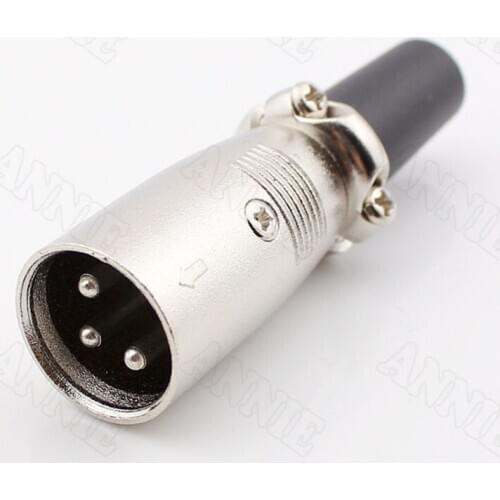 10pcs/lot Japanese High Quality Screw Locked Socket Microphone Audio Plug 3 Pin XLR Male Jack