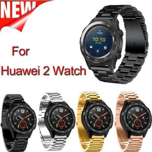 20mm Width Three links Stainless Steel Smart Watchband for Huawei watch2 band Metal Buckle for Samsung Gear S2 Classic Bracelet