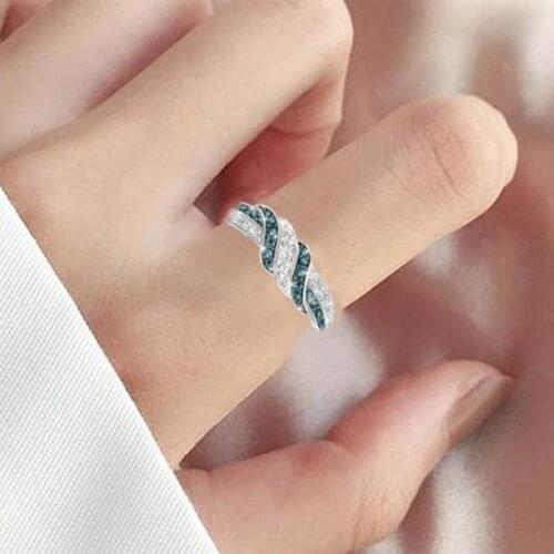 2021 New Fashion Simple Women Shining Rhinestone Inlaid I Love You Letters Wedding Ring Jewelry Gift