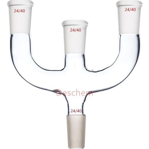 24/40,Modified Glass Claisen Adapter,4-way,Chemistry Lab Glassware