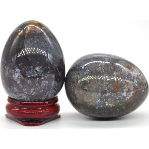 34x45mm India Agate Egg Shaped Stone Healing Natural Crystal Massage Minerale Gemstone Spiritual Decoration Collection