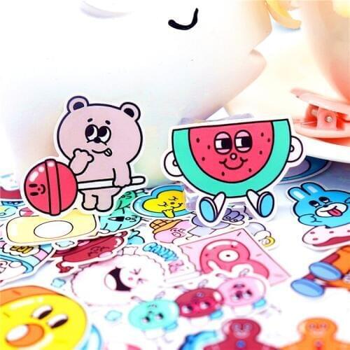 38pcs Cute candy material Art print home deco notebook phone luggage laptop bicycle scrapbooking decals waterproofl stickers