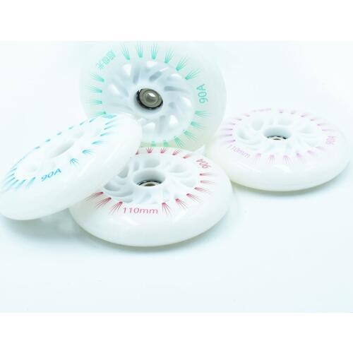 Red color LED skating wheel inline speed shines skates ruedas 110mm 100mm 90mm roller skating tyre blue green white purple 8 pcs