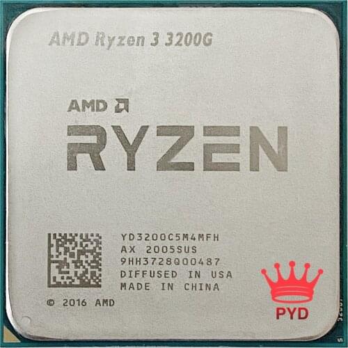 AMD Ryzen 3 3200G R3 3200G 3.6 GHz Quad-Core Quad-Thread 65W CPU Processor L3=4M YD3200C5M4MFH Socket AM4