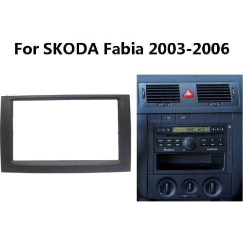 Double 2 DIN Car Radio Fascia For SKODA Fabia 03-06 Stereo Dashboard Panel Mount Frame Kit Adapter Trim Bezel Faceplate