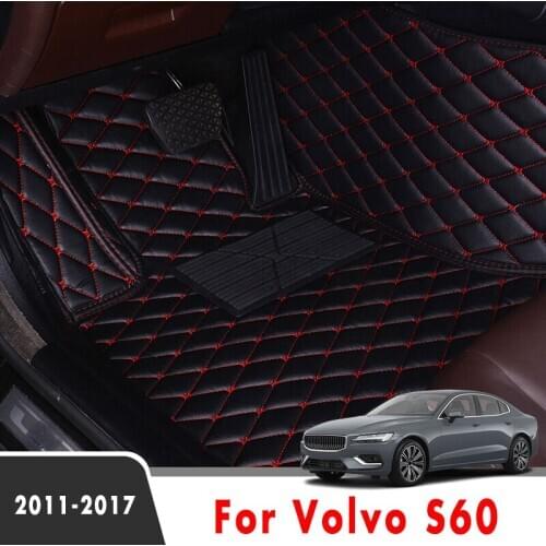 Car Floor Mats Rugs For Volvo S60 2017 2016 2015 2014 2013 2012 2011 Leather Carpets Custom Styling Auto Accessories Interior