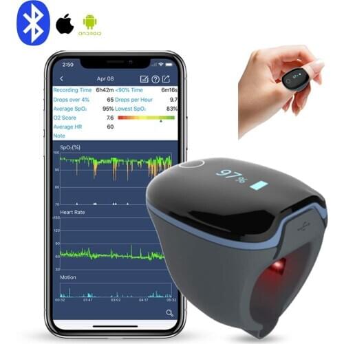 Bluetooth IOS Android Wearable Sleep Monitor vibrates reminder пульсоксиметр на палец Health Tracker with Free APP PC Report