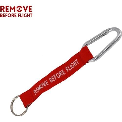 Remove Before Flight Key Ring Llaveros Hombre Red Embroidery Keyring for Aviation Safety Tags OEM Key Chains Jewelry Key Rings