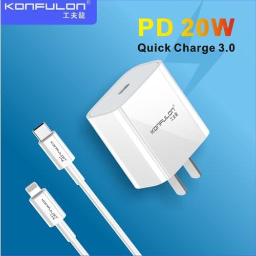 20W USB Quick Charge 3.0 Type C Fast Charge For iPhone 12 X Xs Max Saumsung Phone QC3.0 PD Charger PD 20W Charger EU UK US Plug