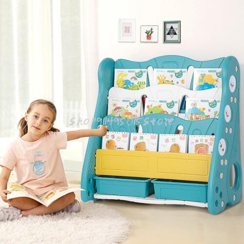 Childrens Bookshelf Floor Simple Storage Bookshelf Baby Bookcase Racks Simple Pupils Picture Book Rack