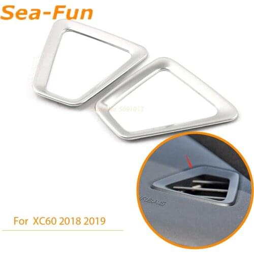 For Volvo XC60 2018 2019 Front Dasboard Air Conditioning Outlet Roof Speaker Trim Cover Frame Decorative ABS Chrome Accessories