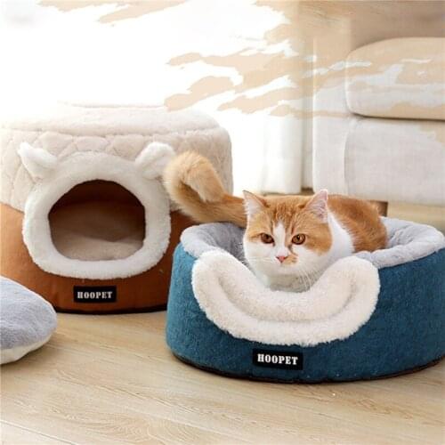 Cat Bed House Soft Plush Kennel Puppy Cushion Small Dogs Cats Nest Winter Warm Sleeping Pet Dog Bed Pet Mat Supplies