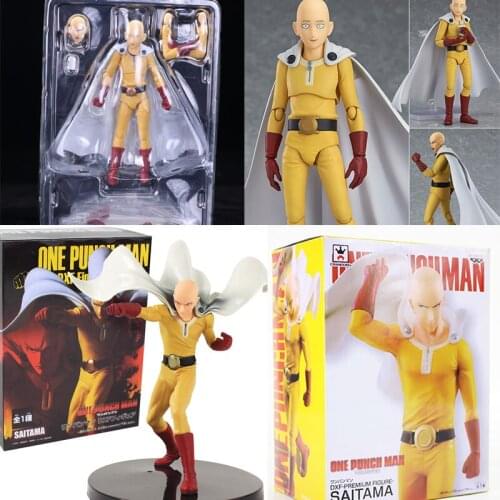 One Punch Man Saitama Figure Figma 310 Saitama Sensei DXF Hero PVC Collectible Model Doll Toys Gift