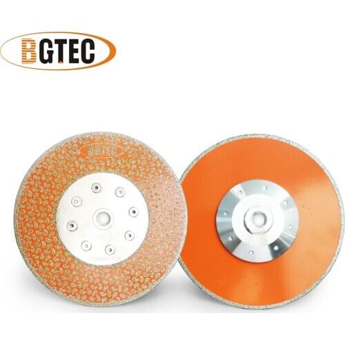 BGTEC 2pcs 7" Electroplated diamond cutting & grinding disc M14 flange Single side coated diamond blade granite marble