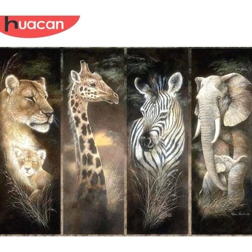 HUACAN Paint With Diamonds 5d Diamond Painting Tiger Rhinestone Picture With Stones Mosaic Beads Embroidery Animal Art
