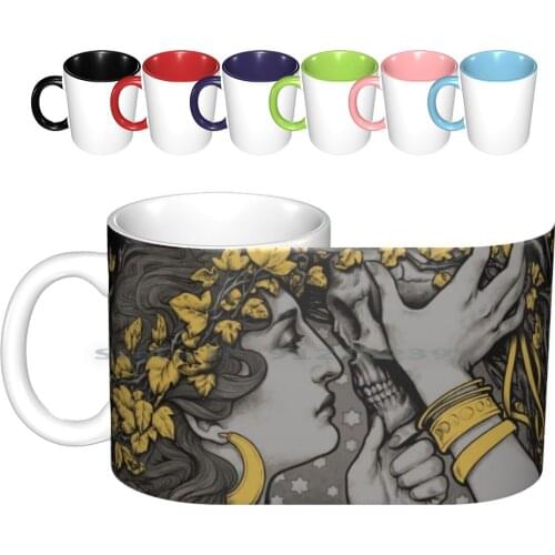 The Witch Ceramic Mugs Coffee Cups Milk Tea Mug The Witch Ram Skull Skeleton Gothic Pagan Wicca Witches Halloween Christmas Ivy