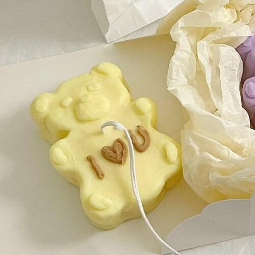 Cute Bear Soap Mold for Soap Making Aromatherapy Gypsum Candle Mold Chocolate Dessert Cake Decoration Silicone Mold