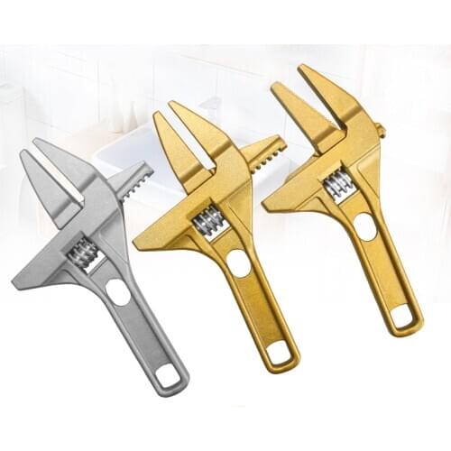 Multifuncation Short Handle Universal Wrench Adjustable Large Opening Bathroom Wrench Aluminum Alloy Repair Tools