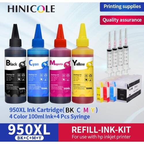 Hinicole Refillable Ink Cartridge For HP 950 951 950XL 951XL With 400ML Ink For HP 251dw 276dw 8100 8600 8610 8620 8630