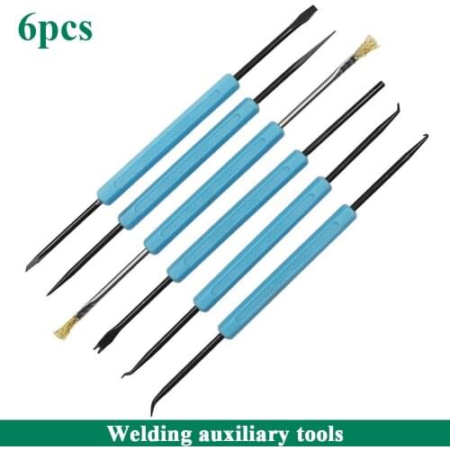 6Pcs Set Desoldering Aid Tool Kit Soldering Aid Assist Tools PCB Cleaning Kit Repair Tool Electronic Heat Assist Set