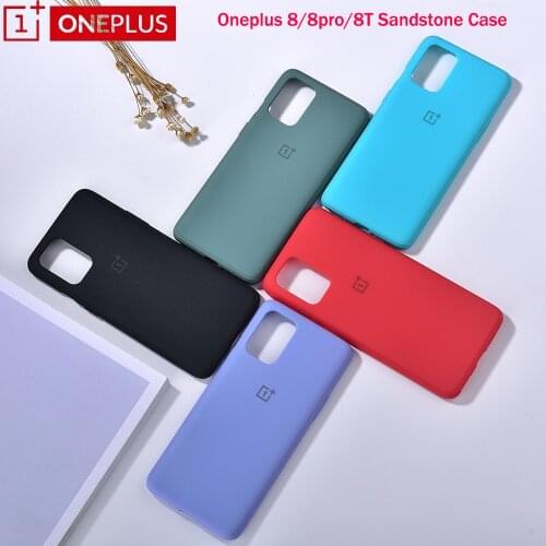 Official Oneplus 8T/8 Pro/8 Phone Case Original Full Protective Back Cover Nylon Bumper Sandstone Case For One Plus 1+ 8 T 8PRO