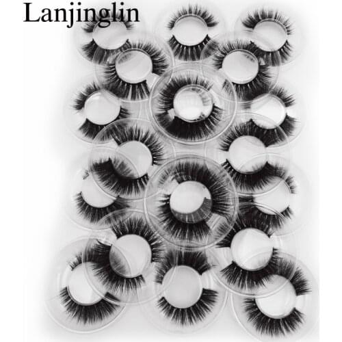 Wholesale 20/30/40/50/100 pairs bulk lashes fluffy 100% cruelty free 3d mink eyelashes natural false eyelash extension make up
