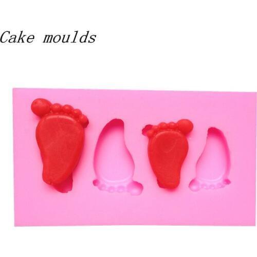 Wholesale Silicone mold K242 Mini baby foot shape Decoration clay mold Fondant cake mould