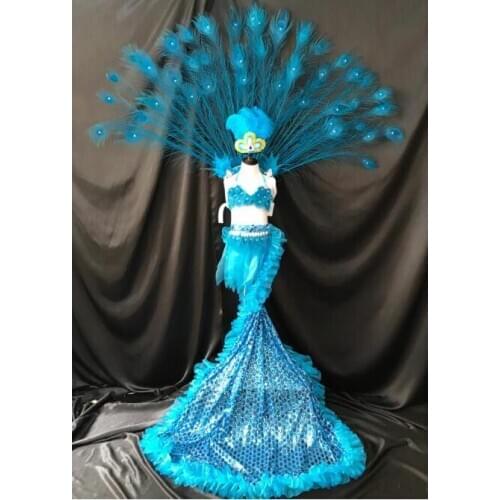 Feather creative swimsuit cloak T station serves stage costumes Chaofu children stage girl model