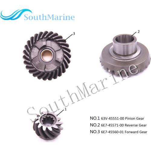 Outboard Engine 63V-45551-00 Pinion & 6E7-45571-00 Reverse & 6E7-45560-01 Forward Gear for Yamaha F15 9.9FM 15FM Boat Motor