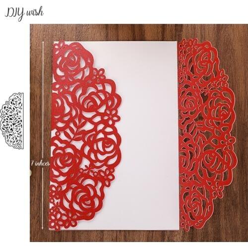 Rose Edge Dies Wedding Invitations Border Metal Cutting Dies New 2019 for Scrapbooking Party Greeting Cards Making Tools