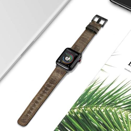 Strap for Apple watch band 44mm 40mm iWatch 42mm 38mm Retro Cow Leather watchband bracelet correa for iwatch series 6 5 4 3 2 SE
