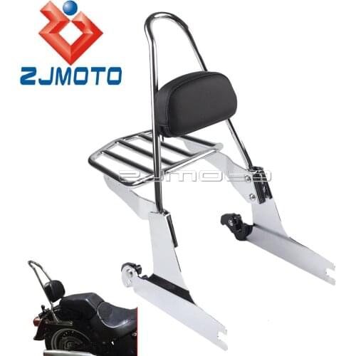 Detachable Sissy Bar Backrest Luggage Rack For Harley Dyna Super Glide Low Rider Sport Wide Glide FXD FXDWG 2002 2003 2004 2005