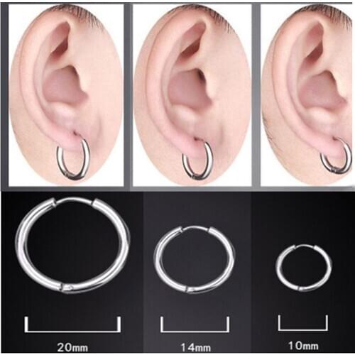 Simple Ear Bone Hoop Earrings For Women Stainless Steel Jewelry Small Circle Hoop Earrings Ear Loop Smooth Ring Earring