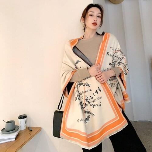 KOI LEAPING New 36 languages say I love you scarf fashion warm artificial cashmere thick windproof scarf shawl