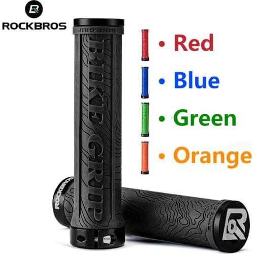 ROCKBROS Bicycle Grips TPR Rubber MTB Handle 3D Anti-skid Cycling Handlebar Cuffs Bilateral Lock Aluminum Alloy Bike Accessories