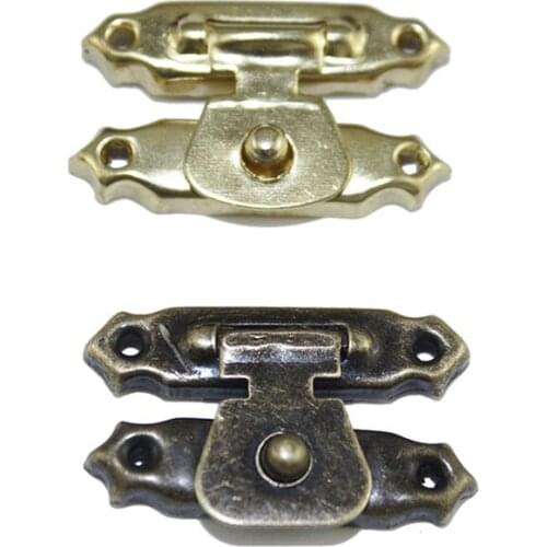 Vintage Furniture Hardware Lock Iron Jewelry Box Padlock Hasp Locked,Mini Wooden Wine Gift Box Handbag Buckle,26*16mm,100Sets