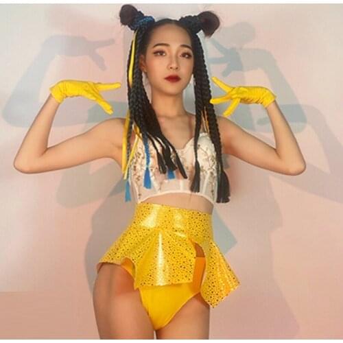 Nightclub Jazz Dancing Performance Clothes Women Sexy Bikini Suit Bar Dancer Dj Stage Costume Rave Outfit Gogo Dancewear VDB3916