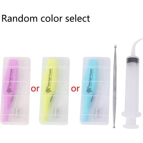 1 Set Random Color Tonsil Stone Remover Kit With LED Light Box + Irrigation Syringe + Premium Tool