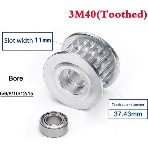 1Pcs Idler Timing Belt Pulley 3M 40 Tooth 50 Tooth Single Side Bearing Synchronous Wheel Width 11mm Bore 5-15mm