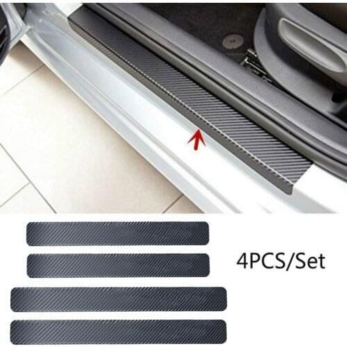 4 PCS Universal Car Door Sill Anti kick Stickers Scuff Anti Scratch Carbon Fiber Auto Door Sticker Car Accessories Small scraper