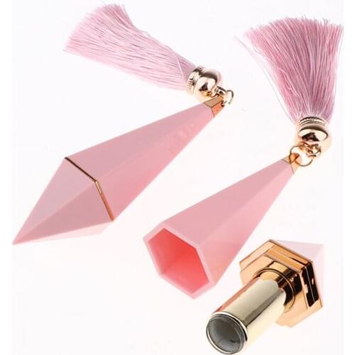 5pcs Pink Diamond Shape Empty Lipstick Vials Tube Refillable Balm Containers