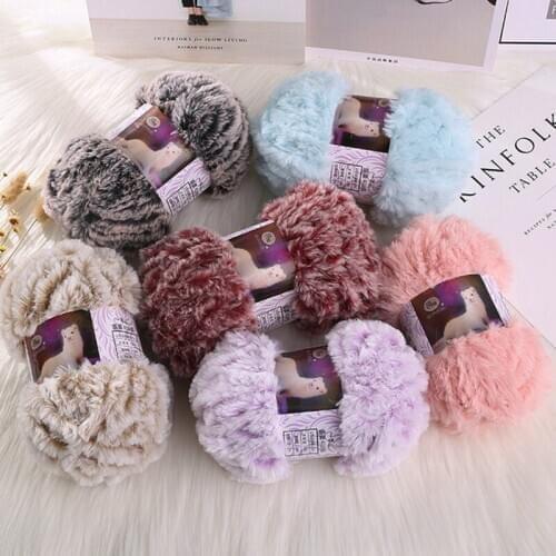 50g Faux Fur Yarn Long Hair Mohair Wool Cashmere for Hand Knitting Crochet Sweater Toy Cloth Vest Winter Warm Fluffy Mink Yarn