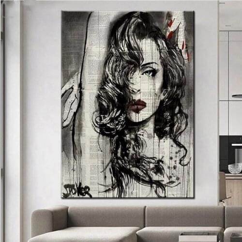 5D DIY Diamond Painting Black sexy Woman Full Drill Square/Round Diamond Embroidery mosaic Puzzle art,Entrance Mural Crafts P309