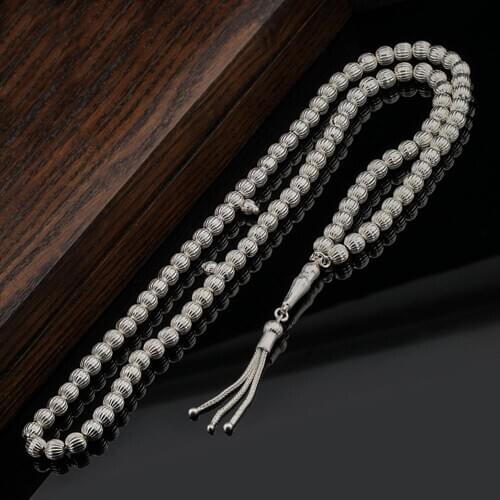 925 sterling Silver Striped 99'lu Rosary