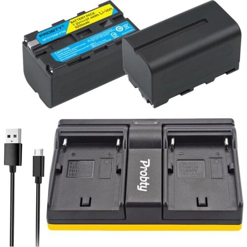 2x 5200mAh NP-F750 NP F770 NP F750 Battery+ LED USB Charger for Sony NP F970 F960 F550 F570 QM91D CCD-RV100 TRU47E