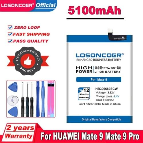 LOSONCOER 4900mAh HB396689ECW Battery for Huawei Mate 9 Y7 Prime Y7 2017 Mate9 Pro Honor 8C Y9 2018 Version Enjoy 7 plus