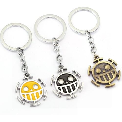 Anime One Piece Heart Pirates Trafalgar Law Bepo Logo Emblem Alloy Keychain Key Chains Keyring Key Chain Accessories